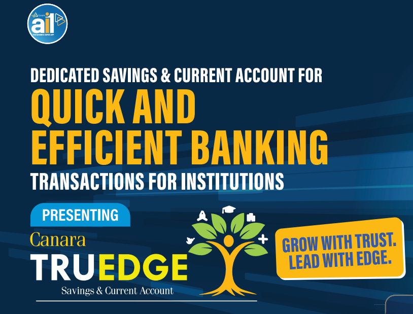 Promotional banner for Canara TruEdge Institutional Accounts
